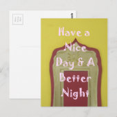 Geniet van een mooie dag en een betere nacht ingel briefkaart (Voorkant / Achterkant)