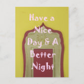 Geniet van een mooie dag en een betere nacht ingel briefkaart (Voorkant)