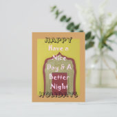 Geniet van een mooie dag en een betere nacht ingel feestdagenkaart (Staand voorkant)