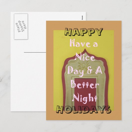 Geniet van een mooie dag en een betere nacht ingel feestdagenkaart (Voorkant / Achterkant)