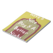 Geniet van een mooie dag en een betere nacht ingel notitieblok (Linkerzijde)