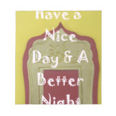 Geniet van een mooie dag en een betere nacht ingel notitieblok (Voorkant)