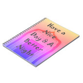 Geniet van een mooie dag en een betere nacht ingel notitieboek (Linkerzijde)