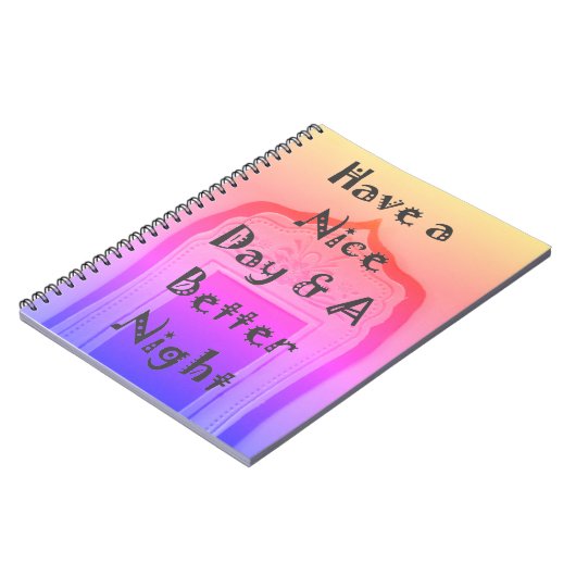 Geniet van een mooie dag en een betere nacht ingel notitieboek (Linkerzijde)