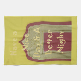 Geniet van een mooie dag en een betere nacht ingel theedoek