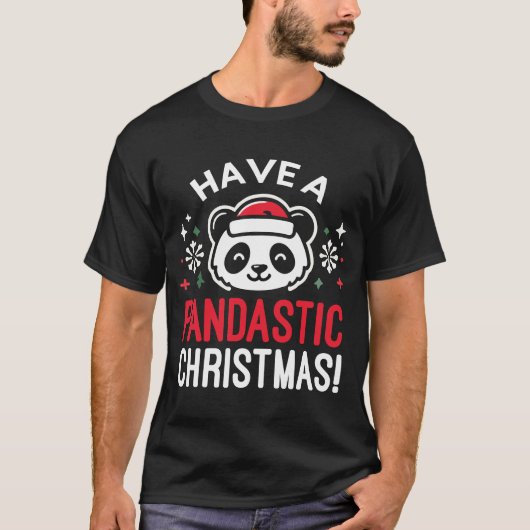 Geniet van een Pandastic Christmas Panda Holiday T-shirt (Voorkant)