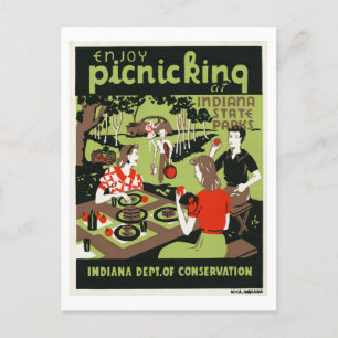Geniet van een picknick aan de Indiana State Parks Briefkaart