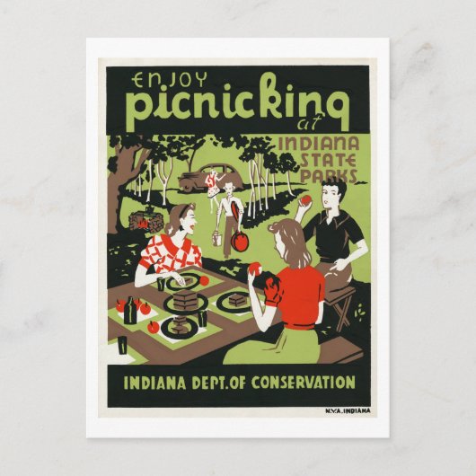 Geniet van een picknick aan de Indiana State Parks Briefkaart (Voorkant)
