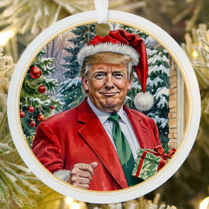 Geniet van een prachtige kerstman Santa Trump MAGA Metalen Ornament