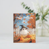Geniet van een Schattigee Halloween Ghost Briefkaart (Staand voorkant)