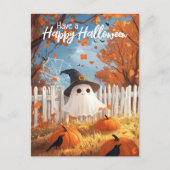 Geniet van een Schattigee Halloween Ghost Briefkaart (Voorkant)