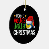 Geniet van een Volley Jolly Christmas Volleyball v Keramisch Ornament (Rechts)