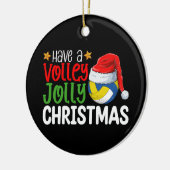 Geniet van een Volley Jolly Christmas Volleyball v Keramisch Ornament (Links)