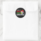 Geniet van een Volley Jolly Christmas Volleyball v Ronde Sticker (Tas)