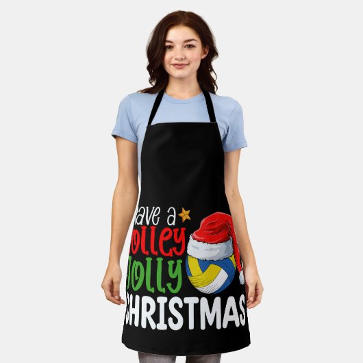 Geniet van een Volley Jolly Christmas Volleyball v Schort (Gedragen)