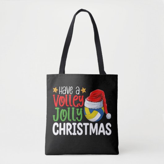 Geniet van een Volley Jolly Christmas Volleyball v Tote Bag (Voorkant)