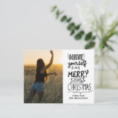 Geniet van een vrolijk kerstfeest | Foto Feestdagenkaart (Staand voorkant)