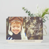 Geniet van een vrolijk kerstfeest | Foto Feestdagenkaart (Staand voorkant)