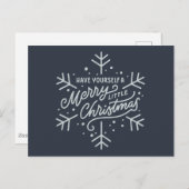 Geniet van een vrolijk kerstfeest - Snowflake Briefkaart (Voorkant / Achterkant)