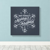 Geniet van een vrolijk kerstfeest - Snowflake Canvas Afdruk (Insitu (Houten vloer))