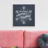 Geniet van een vrolijk kerstfeest - Snowflake Canvas Afdruk (Insitu (Woonkamer))