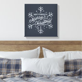 Geniet van een vrolijk kerstfeest - Snowflake Canvas Afdruk (Insitu (Slaapkamer))