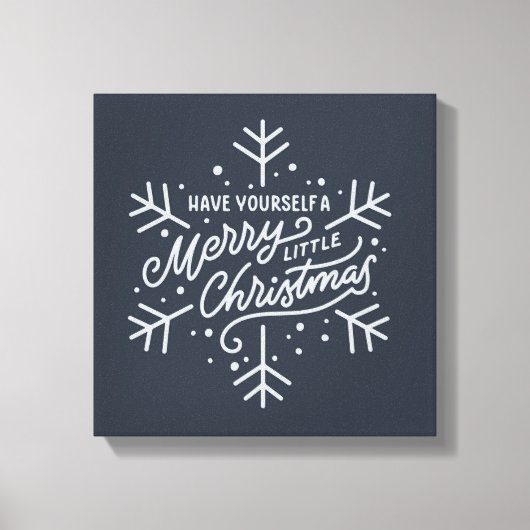 Geniet van een vrolijk kerstfeest - Snowflake Canvas Afdruk (Voorkant)