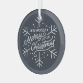 Geniet van een vrolijk kerstfeest - Snowflake Glas Ornament (Voorkant links)