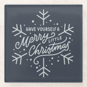 Geniet van een vrolijk kerstfeest - Snowflake Glazen Onderzetter