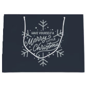 Geniet van een vrolijk kerstfeest - Snowflake Groot Cadeauzakje (Voorkant)