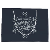 Geniet van een vrolijk kerstfeest - Snowflake Groot Cadeauzakje (Achterkant)