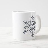 Geniet van een vrolijk kerstfeest - Snowflake Grote Koffiekop (Voorkant rechts)