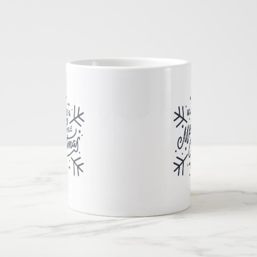 Geniet van een vrolijk kerstfeest - Snowflake Grote Koffiekop (Voorkant)