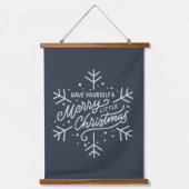 Geniet van een vrolijk kerstfeest - Snowflake Hangend Wandkleed (Voorkant)