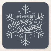 Geniet van een vrolijk kerstfeest - Snowflake Kartonnen Onderzetters (Voorkant)