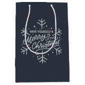 Geniet van een vrolijk kerstfeest - Snowflake Medium Cadeauzakje (Voorkant)