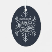 Geniet van een vrolijk kerstfeest - Snowflake Metalen Ornament (Voorkant links)