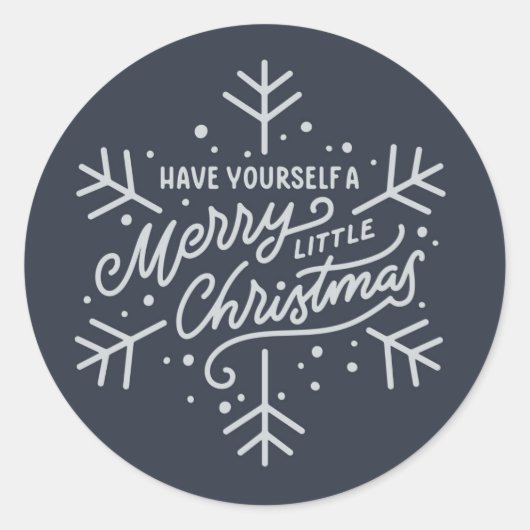 Geniet van een vrolijk kerstfeest - Snowflake Ronde Sticker (Voorkant)