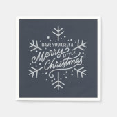 Geniet van een vrolijk kerstfeest - Snowflake Servet (Voorkant)