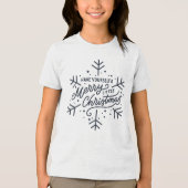 Geniet van een vrolijk kerstfeest - Snowflake Tri-Blend Shirt (Voorkant)