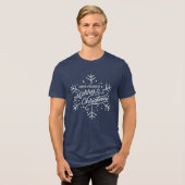 Geniet van een vrolijk kerstfeest - Snowflake Tri-Blend Shirt (Voorkant volledig)