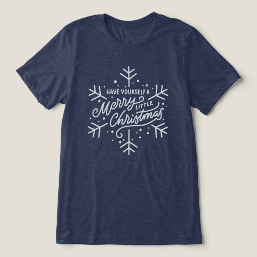 Geniet van een vrolijk kerstfeest - Snowflake Tri-Blend Shirt (Design voorkant)