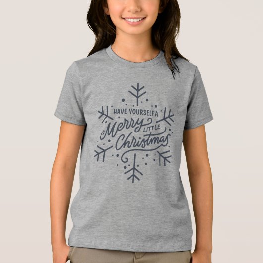 Geniet van een vrolijk kerstfeest - Snowflake Tri-Blend Shirt (Voorkant)