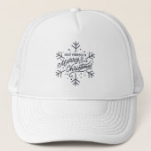 Geniet van een vrolijk kerstfeest - Snowflake Trucker Pet (Voorkant)