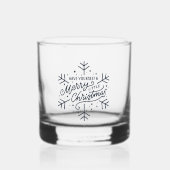 Geniet van een vrolijk kerstfeest - Snowflake Whisky Glas (Voorkant)