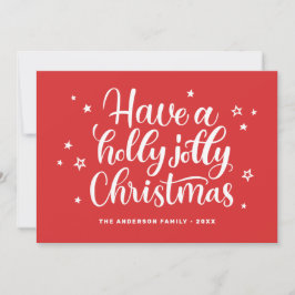 Geniet van een vrolijke kerst. Rode schattige typo Feestdagenkaart