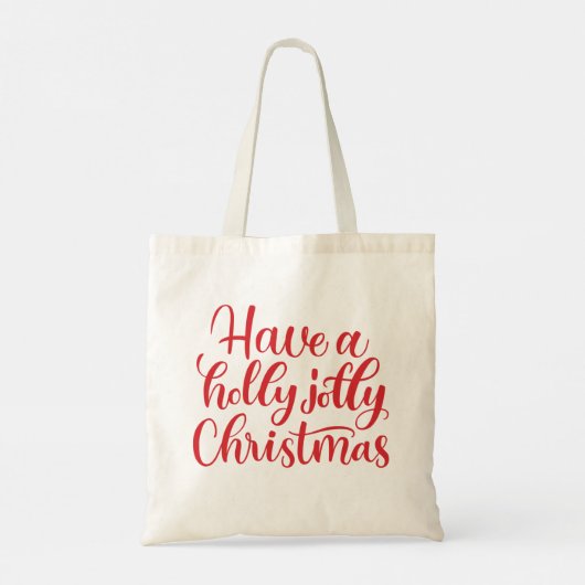 Geniet van een vrolijke kerst. Rode wintervakantie Tote Bag (Achterkant)
