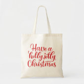 Geniet van een vrolijke kerst. Rode wintervakantie Tote Bag (Voorkant)