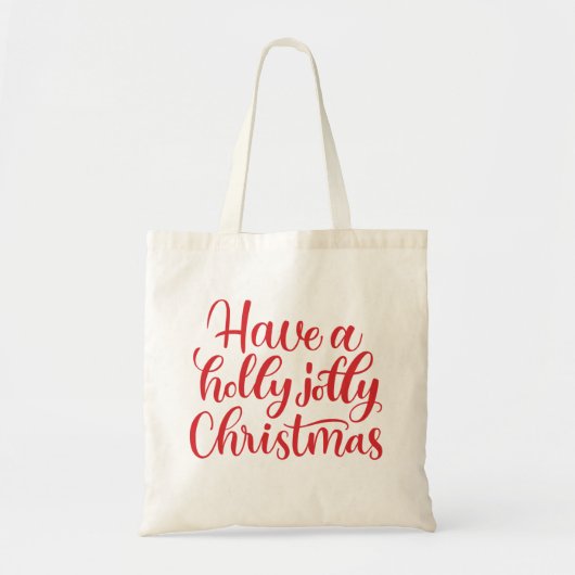 Geniet van een vrolijke kerst. Rode wintervakantie Tote Bag (Voorkant)