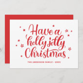 Geniet van een vrolijke kerst. Rood winterscript Feestdagenkaart (Voorkant / Achterkant)